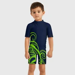 Детский купальный костюм 3D Кислотный осьминожка - фото 2