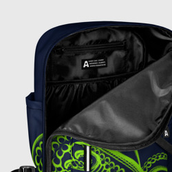 Рюкзак с принтом Кислотный осьминожка для женщины, вид на модели спереди №5. Цвет основы: белый