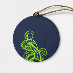 Деревянная игрушка круг Кислотный осьминожка