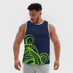 Мужская спортивная майка 3D Кислотный осьминожка - фото 2