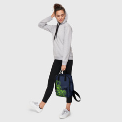 Рюкзак с принтом Кислотный осьминожка для женщины, вид на модели спереди №4. Цвет основы: белый