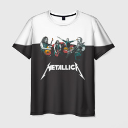Мужская футболка 3D Metallica black and white
