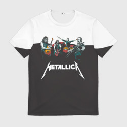 Мужская футболка 3D Metallica black and white