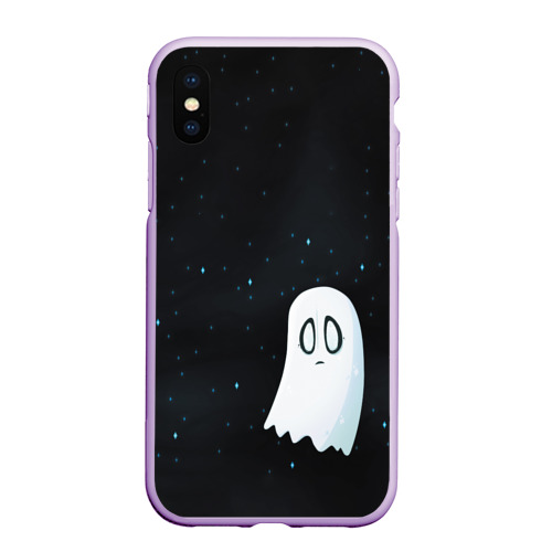 Чехол для iPhone XS Max матовый A Lonely Ghost, цвет сиреневый