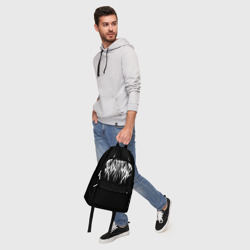 Рюкзак с принтом Ghostemane для любого человека, вид спереди №5. Цвет основы: белый