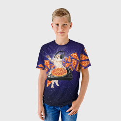 Детская футболка 3D Пицца - Кот - фото 2