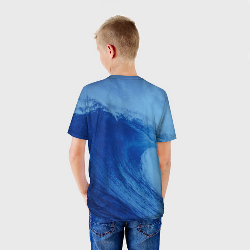 Детская футболка 3D с принтом Вода: кислород Парные футболки, вид сзади #2