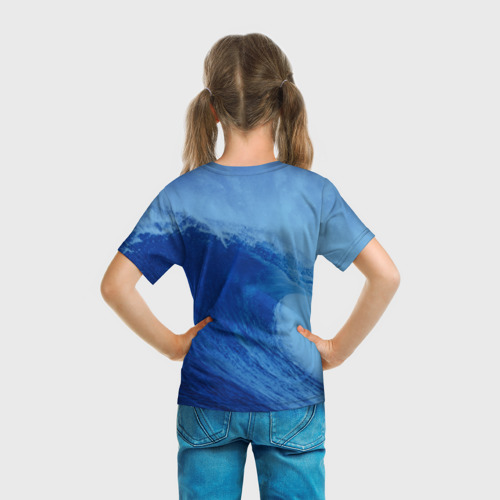 Детская футболка 3D с принтом Вода: кислород Парные футболки, вид сзади #2