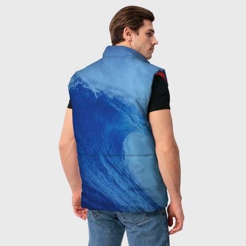 Мужской жилет утепленный 3D с принтом Вода: кислород Парные футболки, вид сзади #2