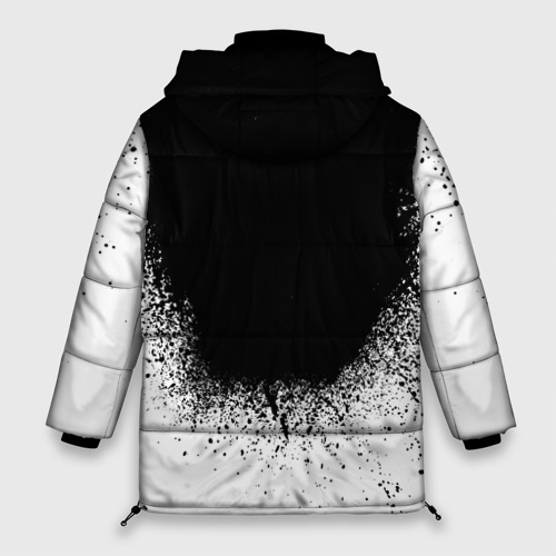 Женская зимняя куртка Oversize Маска Убийцы Гоблинов черно-белая, цвет черный - фото 2