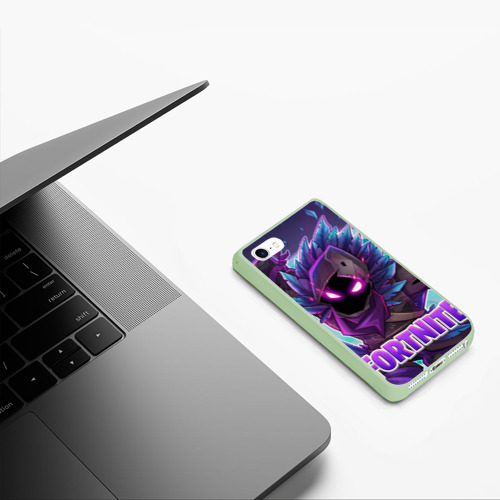 Чехол для iPhone 5/5S матовый Fortnite, цвет салатовый - фото 5