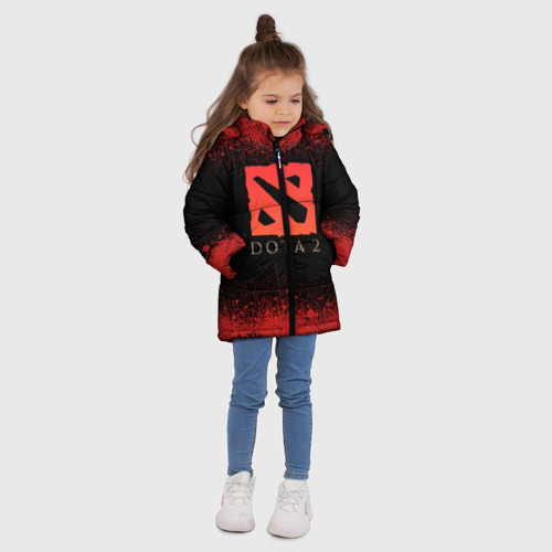 Зимняя куртка для девочек 3D Кровавая Дота 2, цвет красный - фото 5
