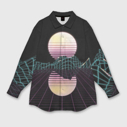 Мужская рубашка oversize 3D Retro Wave