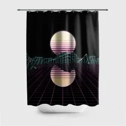 Штора 3D для ванной Retro Wave