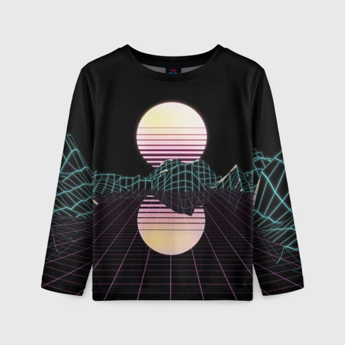 Детский лонгслив 3D Retro Wave