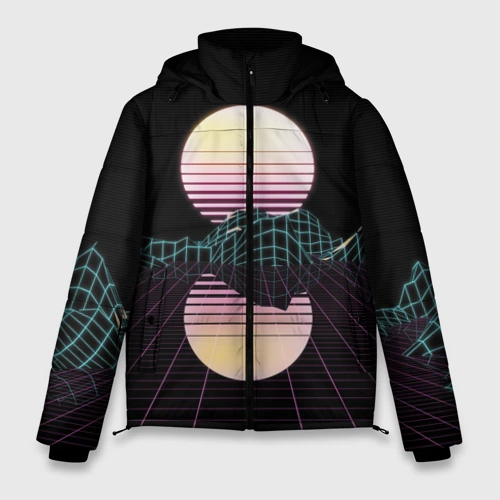 Мужская зимняя куртка 3D Retro Wave