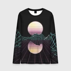 Мужской лонгслив 3D Retro Wave