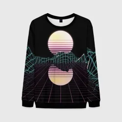 Мужской свитшот 3D Retro Wave