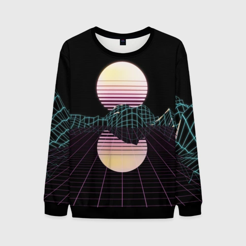 Мужской свитшот 3D Retro Wave