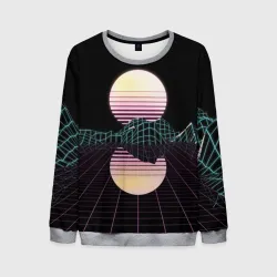 Мужской свитшот 3D Retro Wave