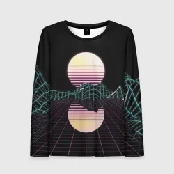 Женский лонгслив 3D Retro Wave