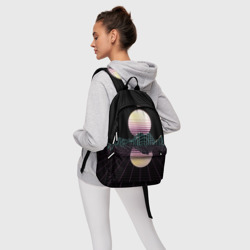 Рюкзак с принтом Retro Wave для любого человека, вид спереди №4. Цвет основы: белый
