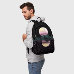 Рюкзак с принтом Retro Wave для любого человека, вид спереди №2. Цвет основы: белый