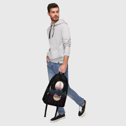 Рюкзак с принтом Retro Wave для любого человека, вид спереди №5. Цвет основы: белый