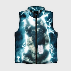 Женский жилет утепленный 3D Немецкая овчарка