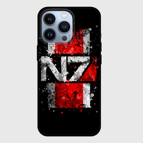 Чехол для iPhone 13 Pro с принтом Mass Effect N7, вид спереди #2