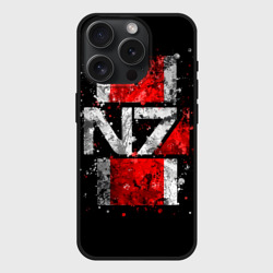 Чехол силиконовый для Apple iPhone 15 Pro матовый Mass Effect N7