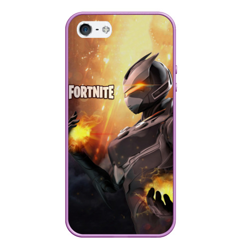 Чехол для iPhone 5/5S матовый Fortnite, цвет сиреневый