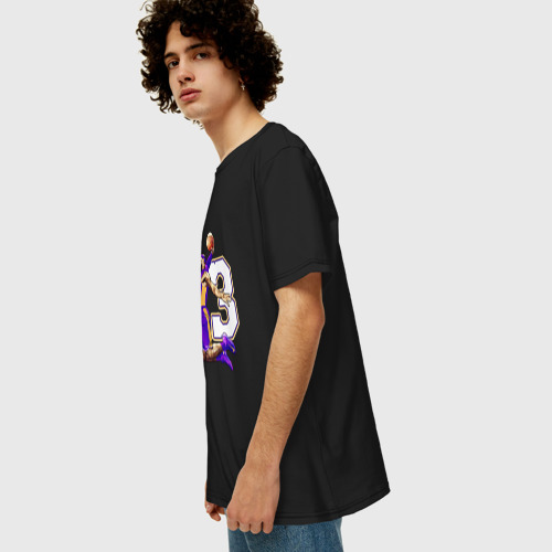 Мужская футболка хлопок Oversize Леброн Джеймс, цвет черный - фото 5