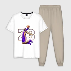 Мужская пижама с белой футболкой хлопок Леброн Джеймс
