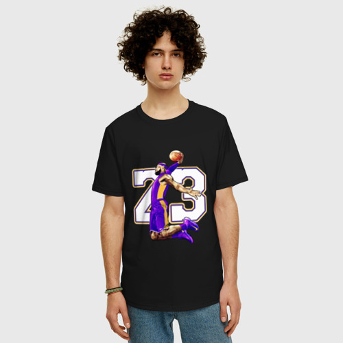 Мужская футболка хлопок Oversize Леброн Джеймс, цвет черный - фото 3