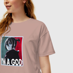 Женская футболка хлопок Oversize I'm a God! Бездомный Бог - фото 2
