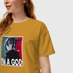 Женская футболка хлопок Oversize I'm a God! Бездомный Бог - фото 2