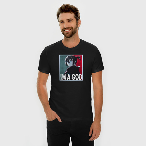 Мужская футболка хлопок Slim I'M A GOD! Бездомный Бог, цвет черный - фото 3
