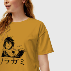 Женская футболка хлопок Oversize Бездомный Бог. Черно-белый Ято - фото 2