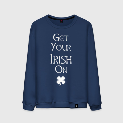 Мужской свитшот хлопок Get your irish on!, цвет темно-синий