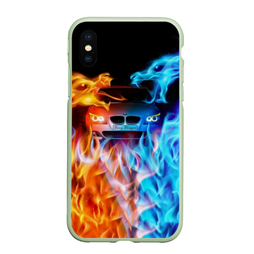 Чехол для iPhone XS Max матовый BMW, цвет салатовый