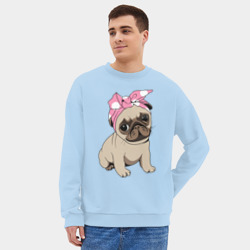 Мужской свитшот oversize без начеса хлопок Собачка - фото 2