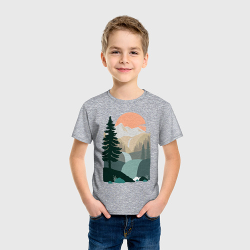 Детская футболка хлопок Adventure, цвет меланж - фото 3