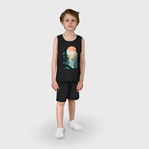 Детская пижама с шортами хлопок Adventure, цвет черный - фото 3
