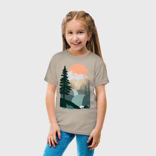Детская футболка хлопок Adventure, цвет миндальный - фото 5