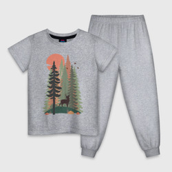 Детская пижама хлопок Adventure - еловый лес