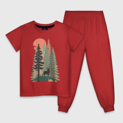 Детская пижама хлопок Adventure - еловый лес
