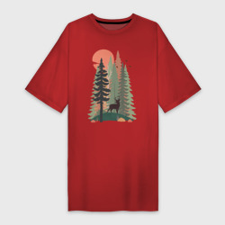 Платье-футболка хлопок Adventure - еловый лес