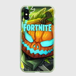 Чехол для iPhone XS Max матовый Fortnite flaming Pumpkin Jack