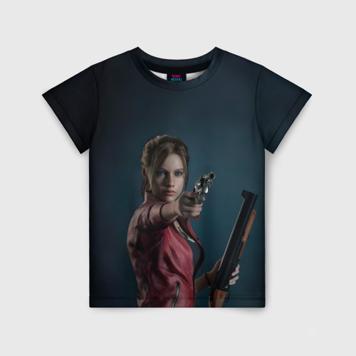 Детская футболка 3D с принтом Claire Redfield, вид спереди #2